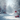 A tranquil winter landscape captured with a shallow depth of field. In the foreground, three vibrant, textured red Christmas ornaments are nestled in fresh, pristine white snow and hang from a snow-dusted evergreen branch. The background features blurred, snow-covered trees, some adorned with small red berries, creating a magical and serene atmosphere with soft light and bokeh effects.