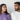Professional playful young multiracial couple looking up and sideways - high-quality image for marketing and content creation