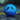 Professional blue sad face sphere on dark textured ground - high-quality image for marketing and content creation