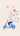 A delightful cartoon illustration featuring a light brown rabbit with long ears, dressed in a blue collared shirt and dark blue pants, enthusiastically riding a bright blue retro-style scooter. A whimsical collection of colorful, patterned Easter eggs in various shades like red, blue, yellow, and white appear to float and fall dynamically around the rabbit against a soft, pale beige background, creating a festive and playful scene.
